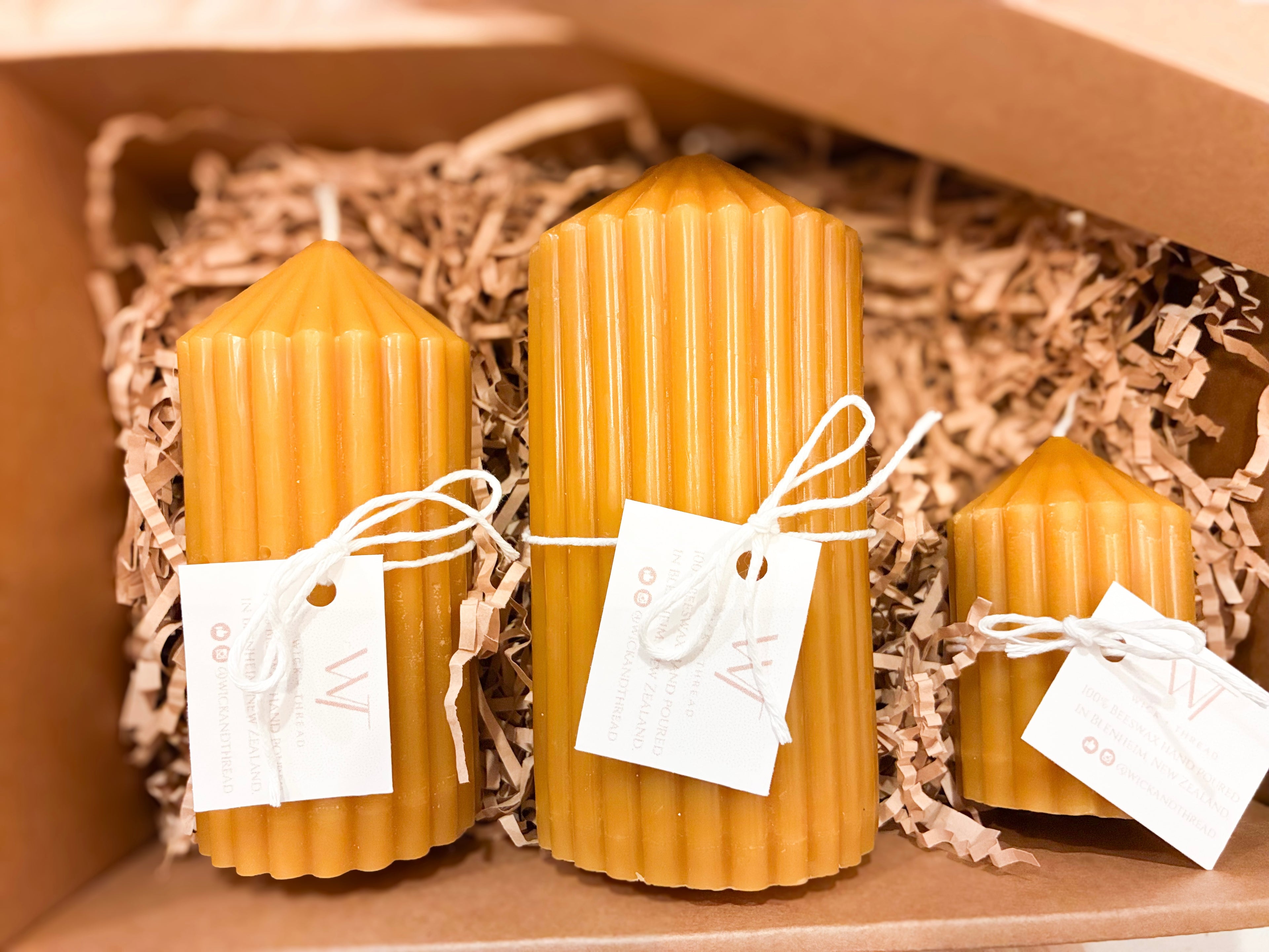 The Ridge Beeswax Pillar Set