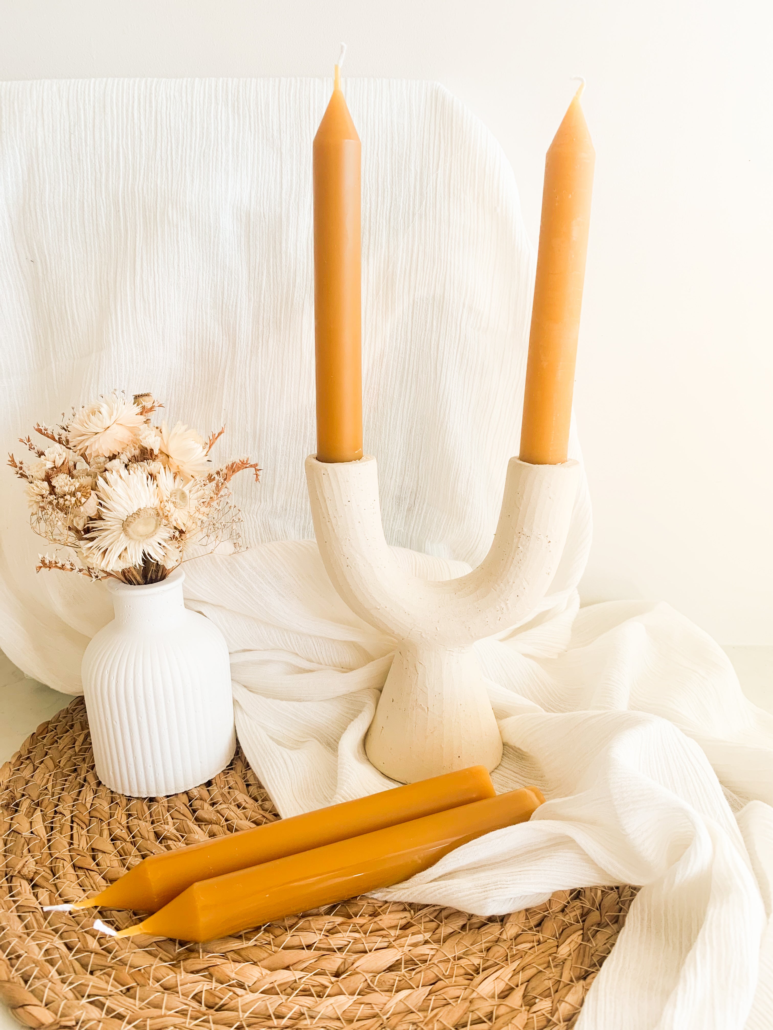 Beeswax Taper Pillars