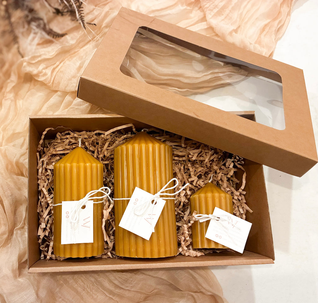 The Ridge Beeswax Pillar Set