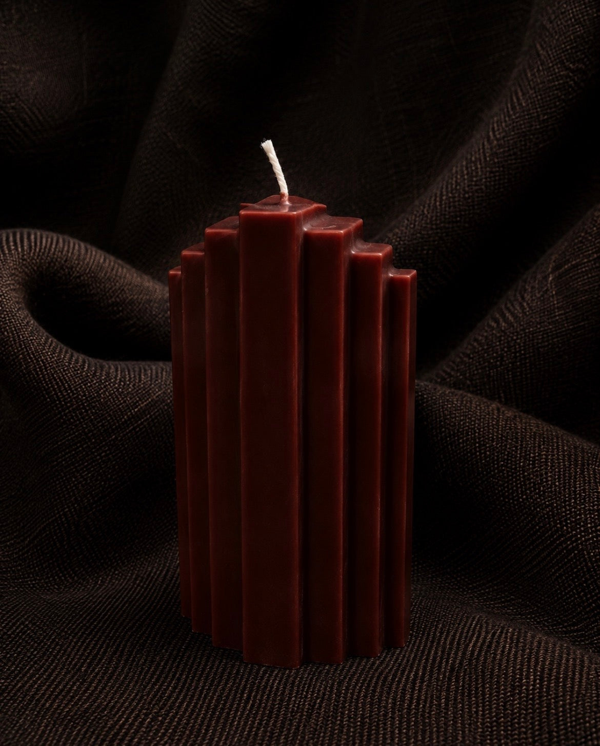 Sienna Sculptural Candle - Burgundy